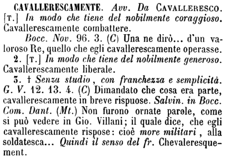 cavallerescamente