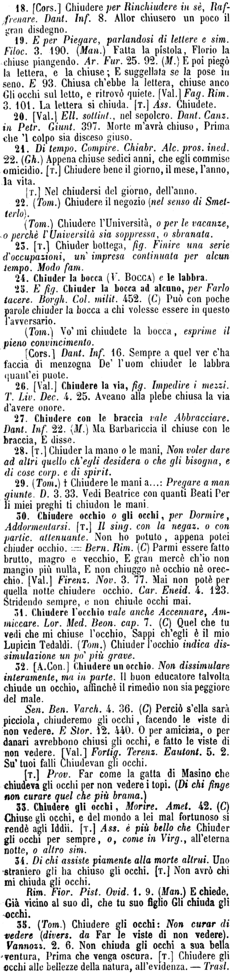 chiudere