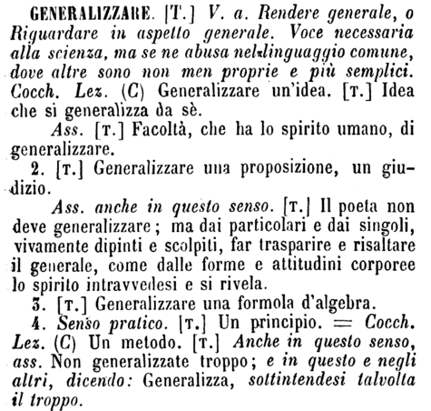 generalizzare