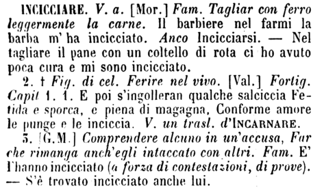 incicciare