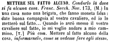 mettere-sul-fatto-alcuno