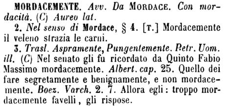 mordacemente