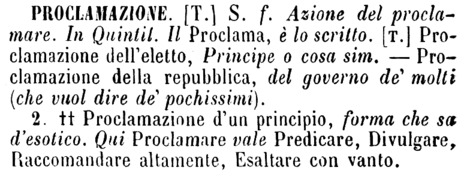 proclamazione