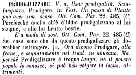 prodigalizzare