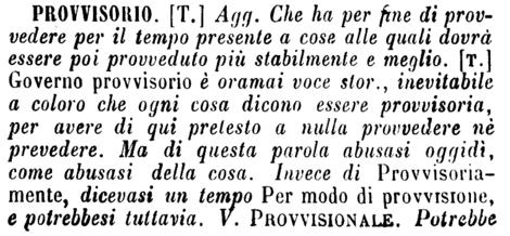 provvisorio