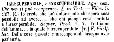 irrecuperabile