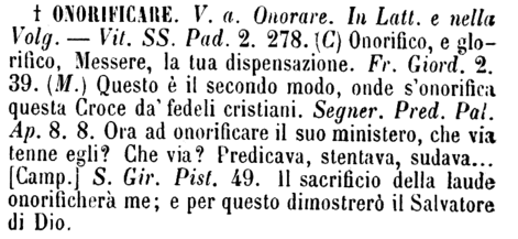 onorificare